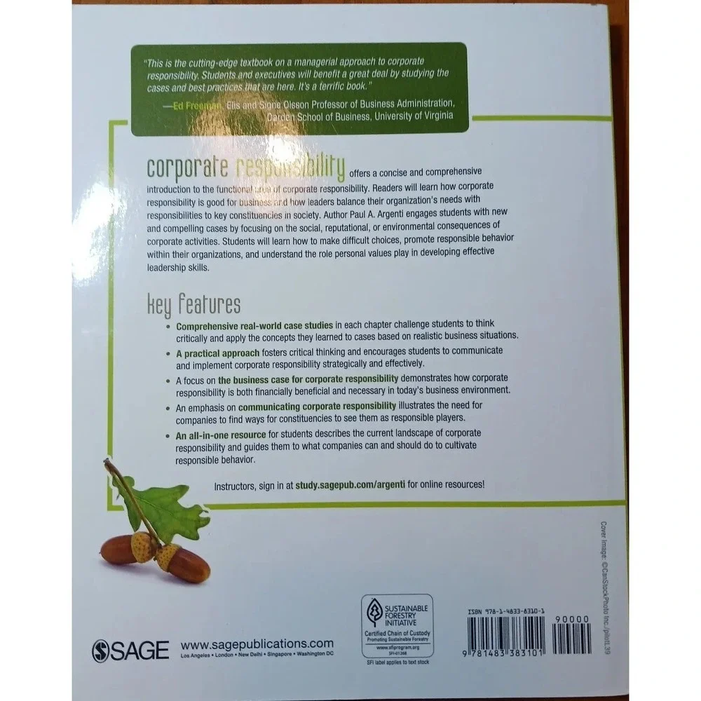 Corporate Responsibility‎ by Paul A. Argenti (2015, Trade Paperback)